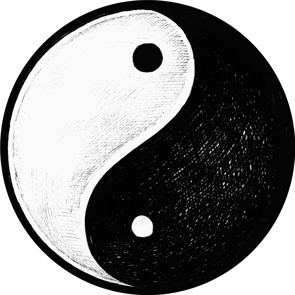 圆形乙烯基地毯与阴阳图案相结合 - TenStickers