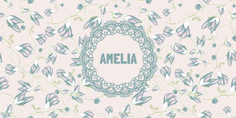 卧室乙烯基地毯花卉设计带名字 - TenStickers