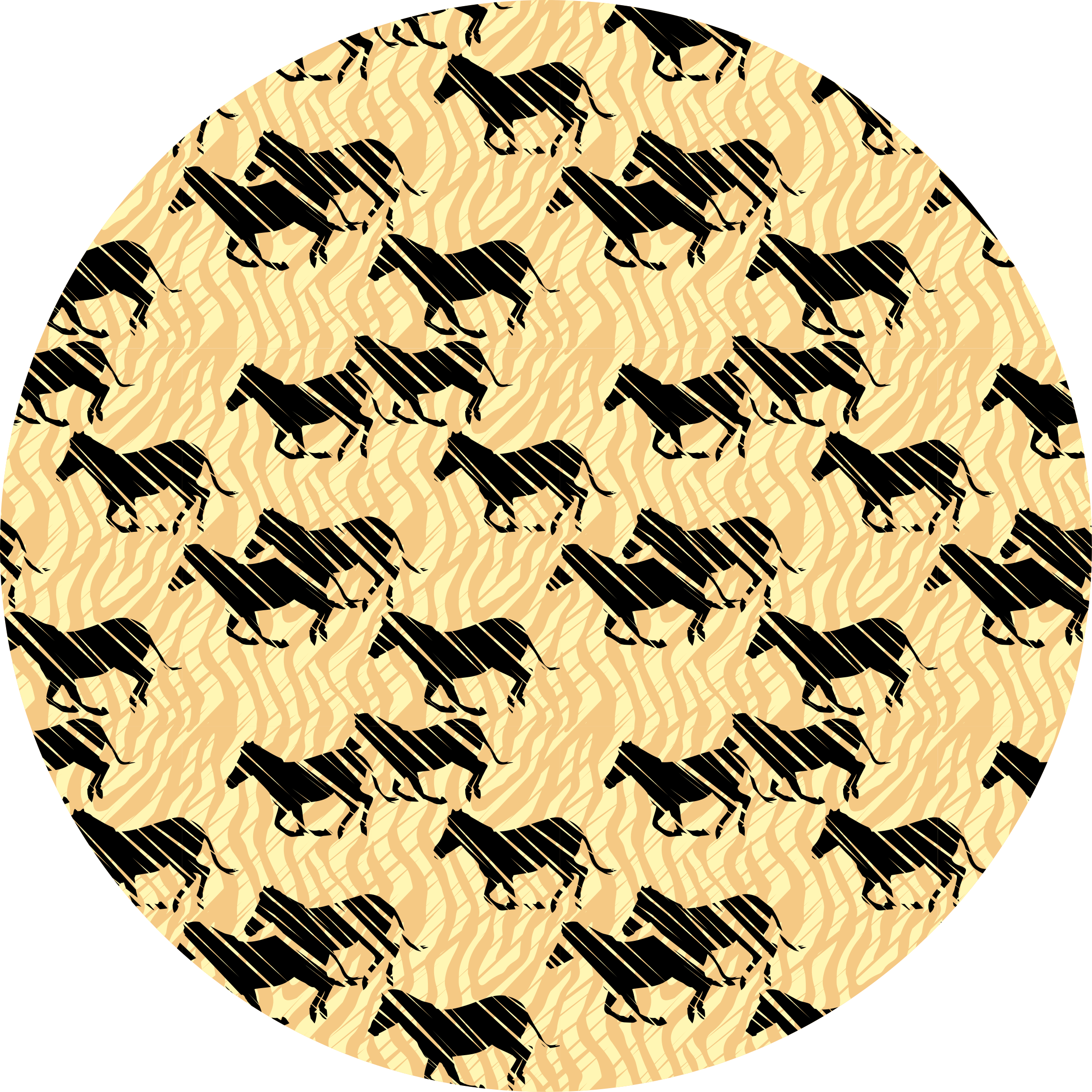 乙烯基地毯动物印花时尚马图案 - TenStickers