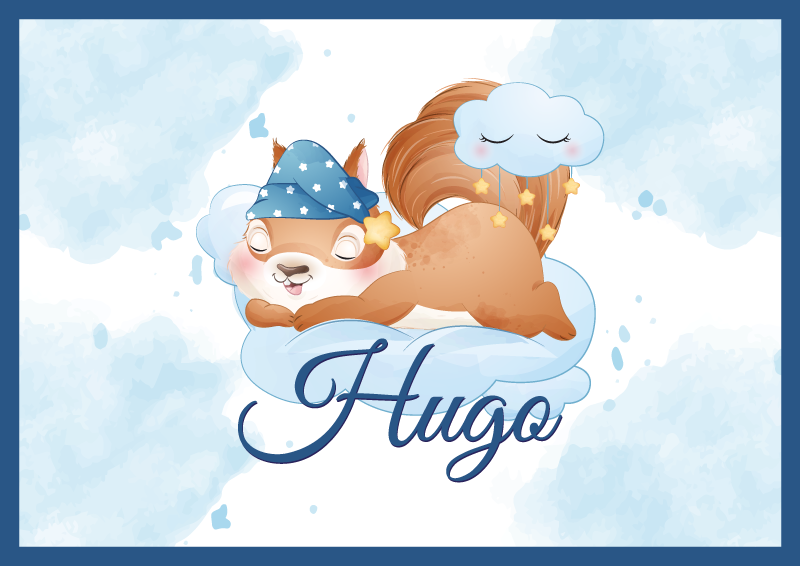 乙烯基地毯名称可爱松鼠梦境 - TenStickers