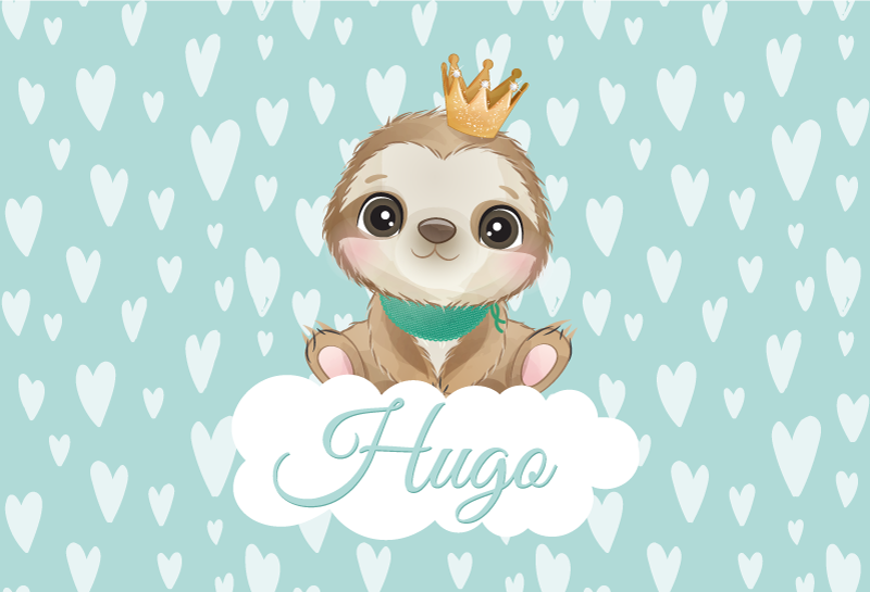 乙烯基地毯托儿所 名叫小树懒的 - TenStickers