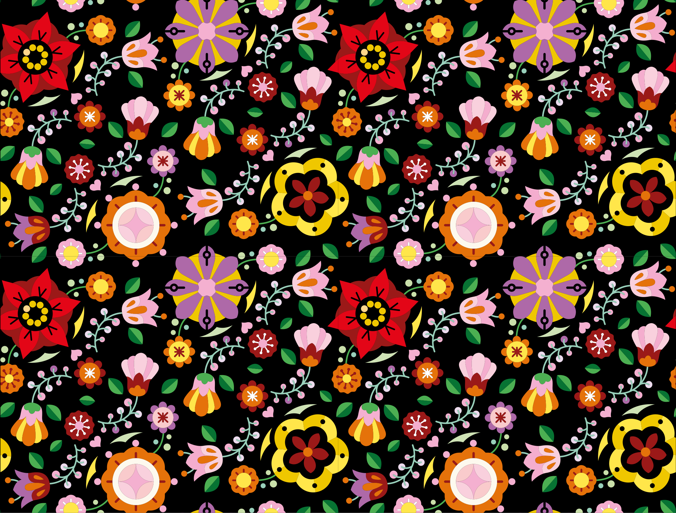 乙烯基花草地毯 生动植物插图 - TenStickers