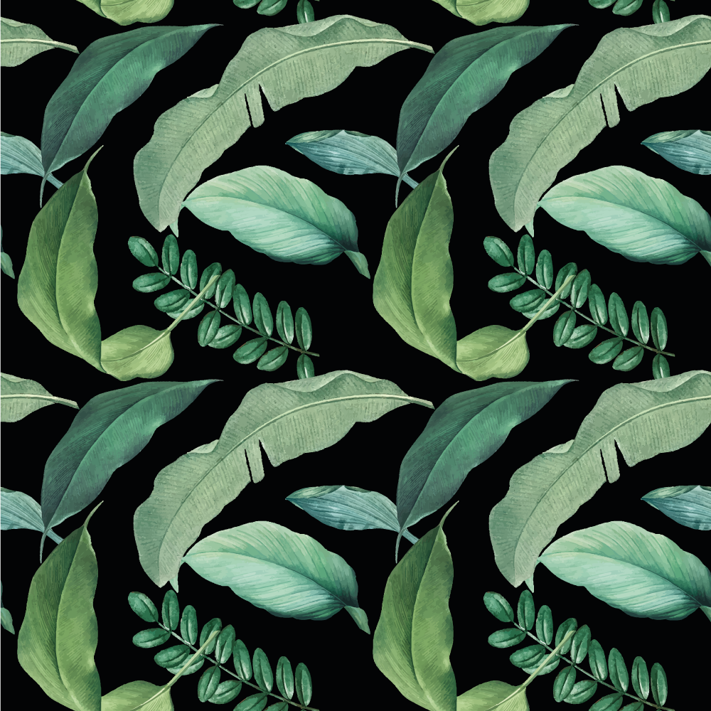 乙烯基地毯特性展现叶子绿色植物风格 - TenStickers