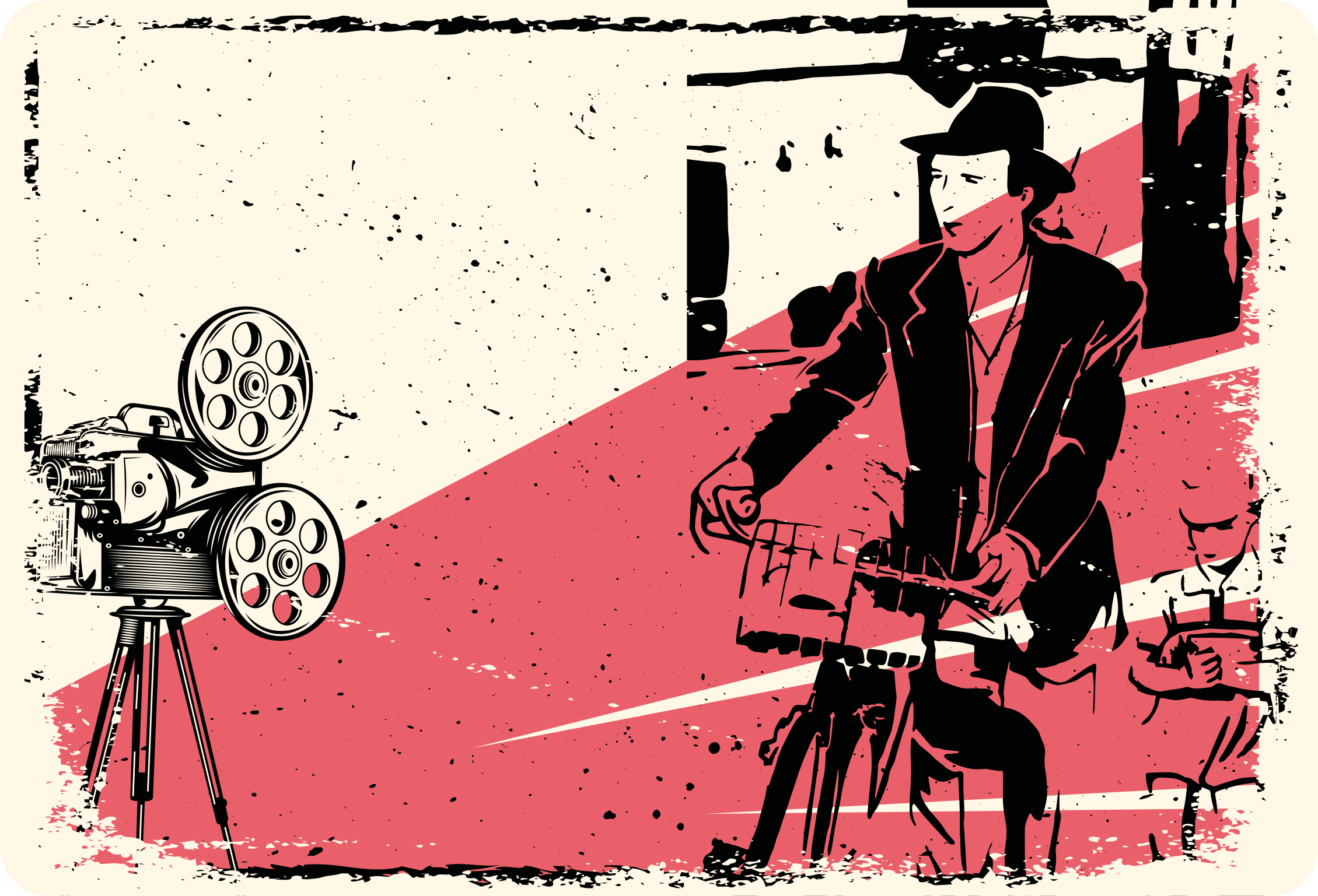 乙烯基复古地毯经典电影场景 - TenStickers