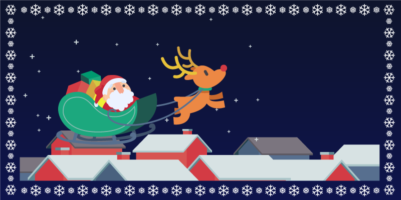 乙烯基地毯万圣节 圣诞老人雪橇之旅 - TenStickers