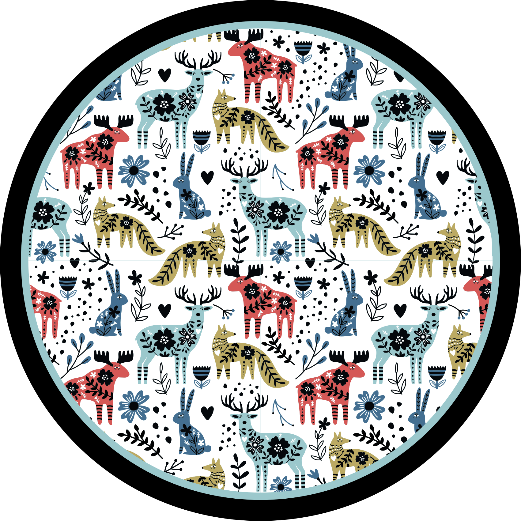 乙烯基地毯托儿所色彩丰富的动物图案 - TenStickers
