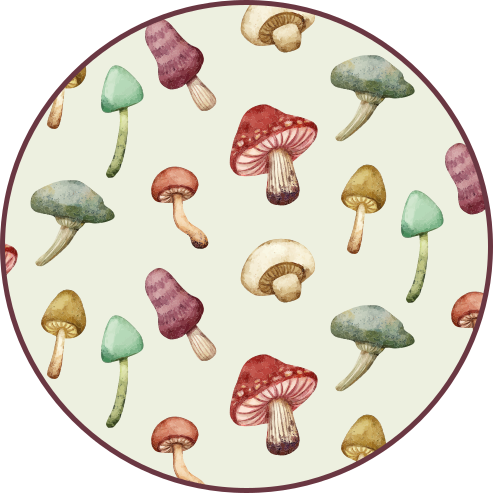 乙烯基地毯特性与蘑菇插图相结合 - TenStickers