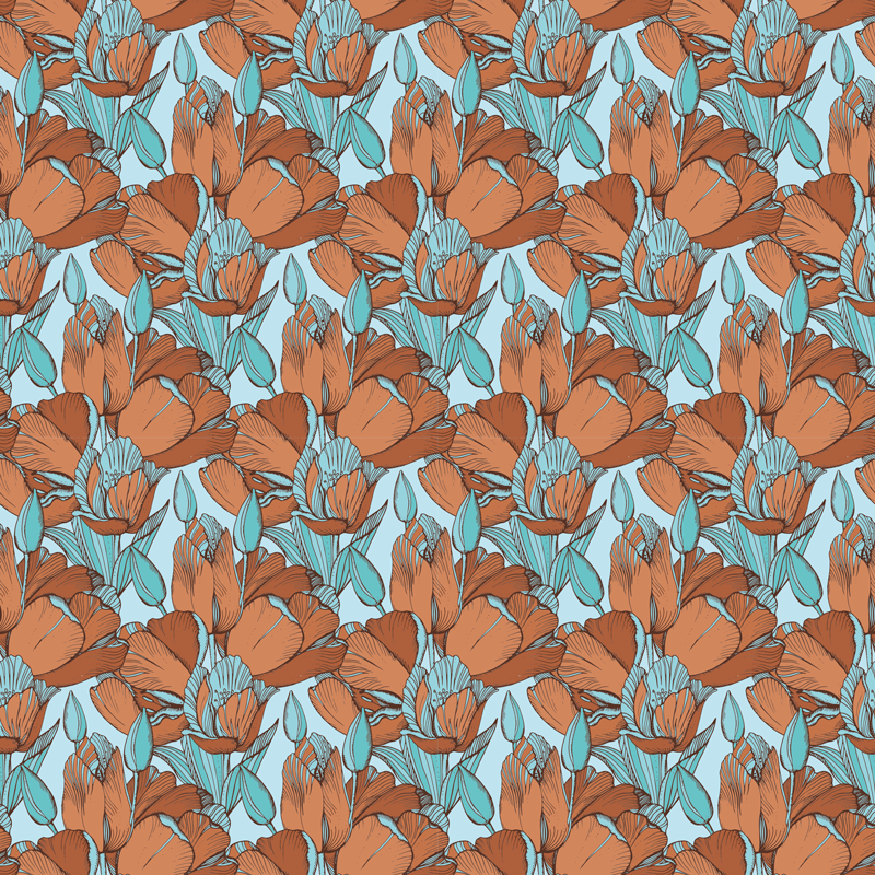 乙烯基地毯 花卉盛开方案 - TenStickers