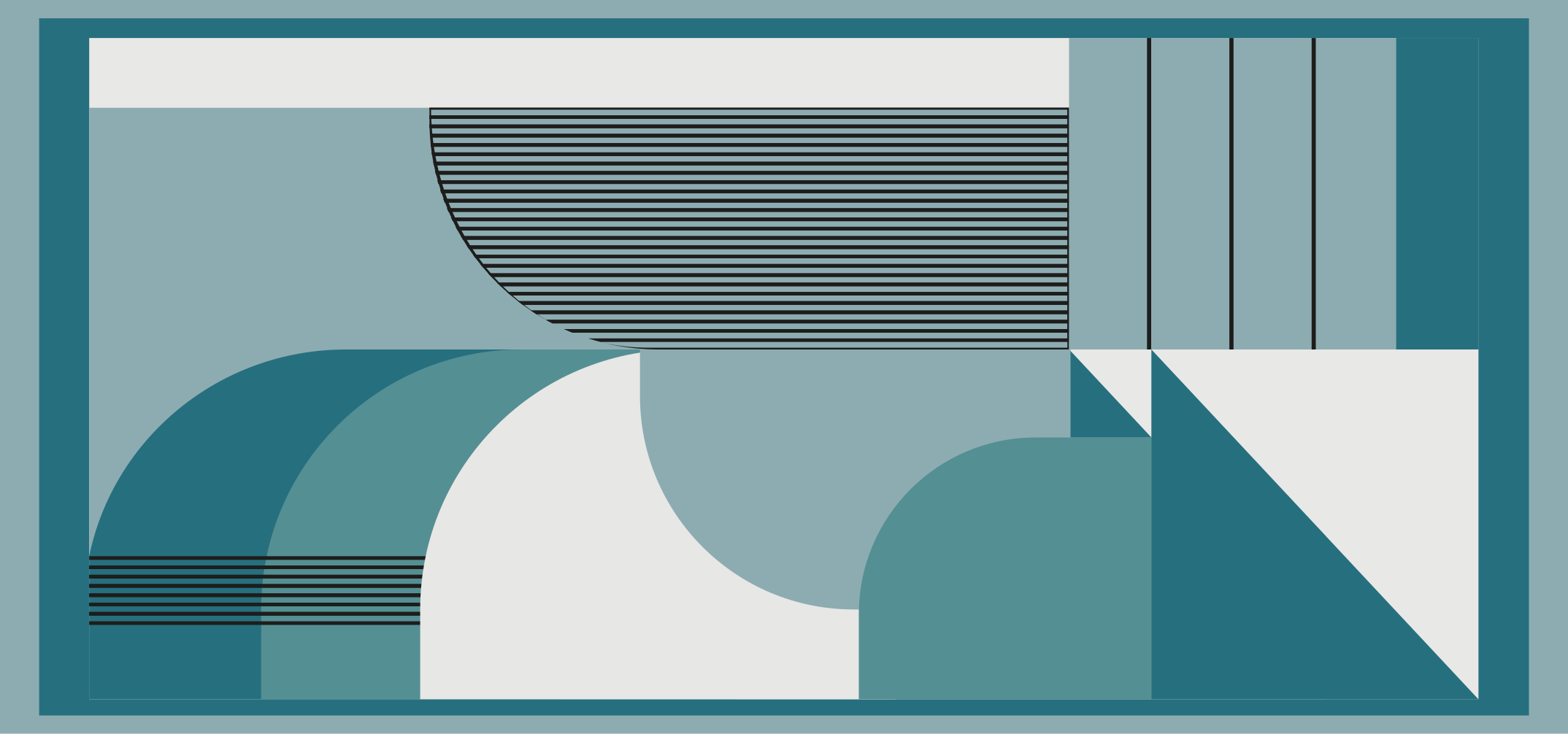 乙烯基地毯呈现蓝色抽象几何图形 - TenStickers