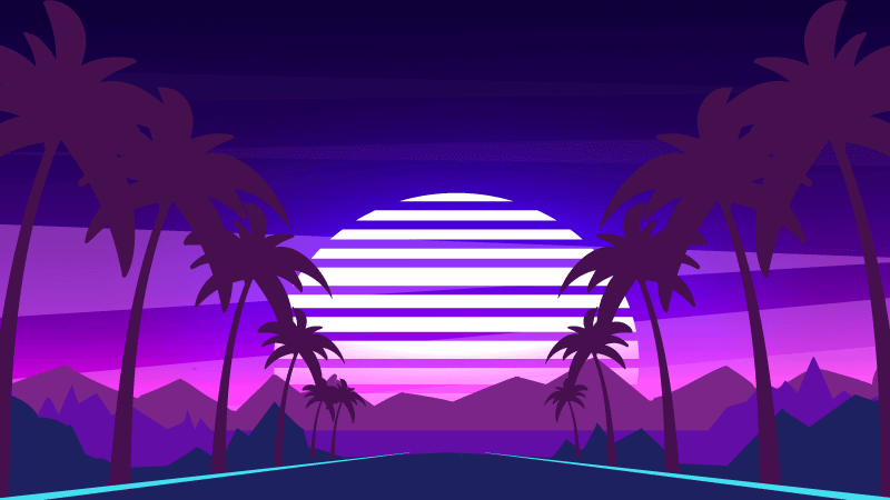 乙烯基地毯 复古日落美学 - TenStickers