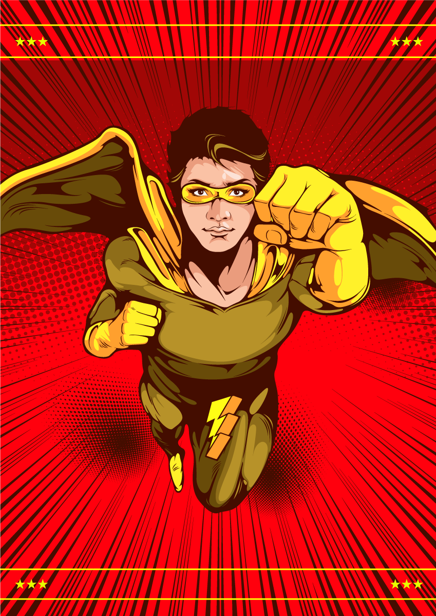 乙烯基地毯 超级英雄动作姿势 - TenStickers