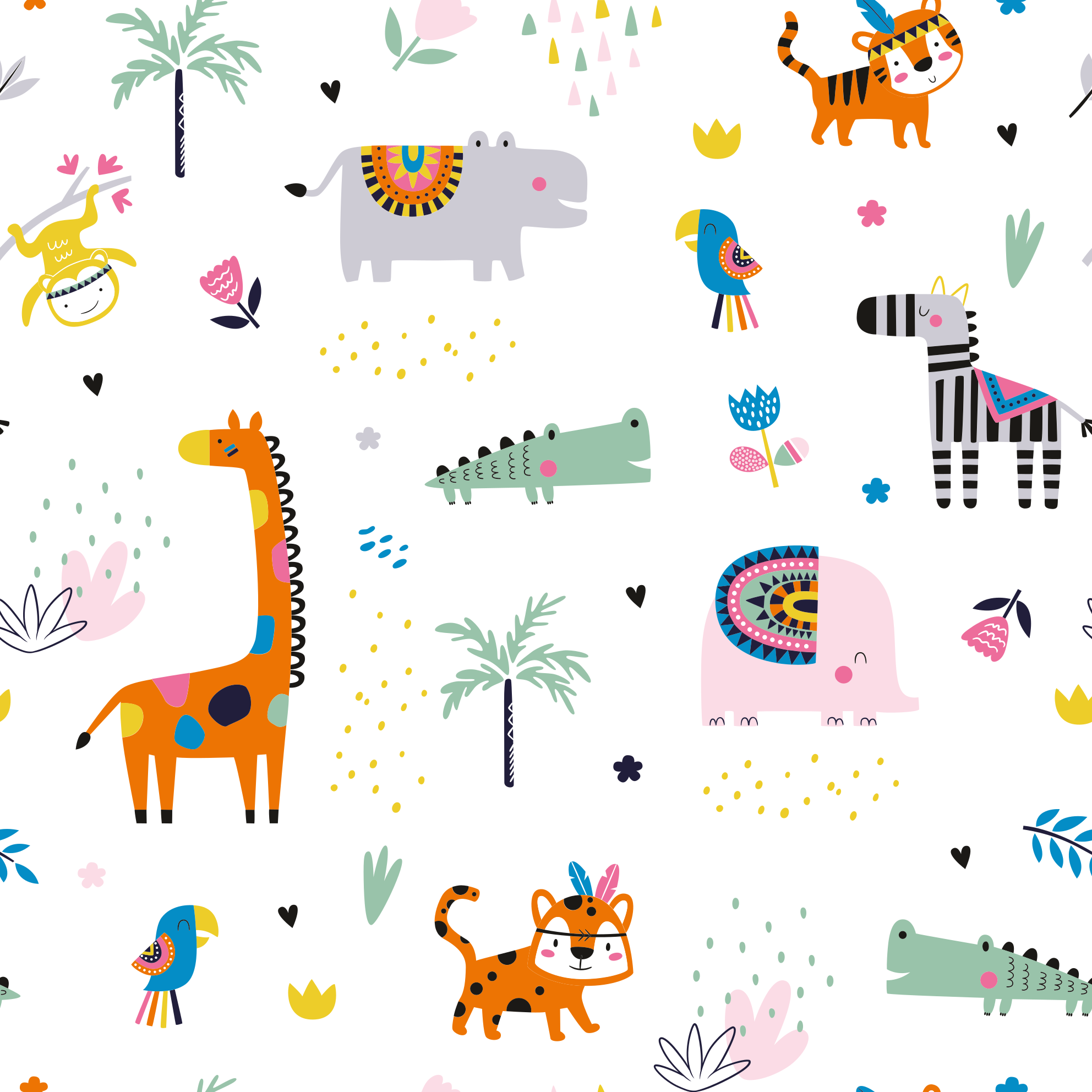 乙烯基地毯托儿所 欢快的狩猎主题 - TenStickers
