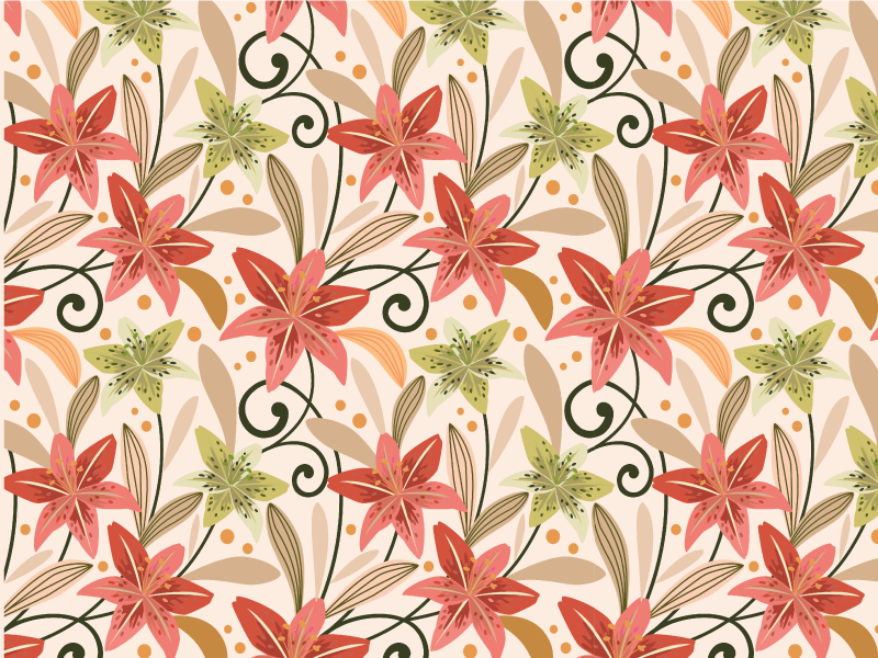 乙烯基花草地毯 花卉漩涡图案 - TenStickers