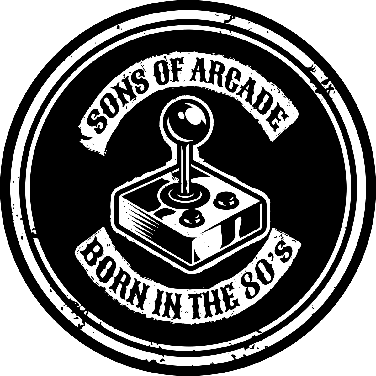 乙烯基地毯与短语 arcade Nostalgia Born 80s - TenStickers