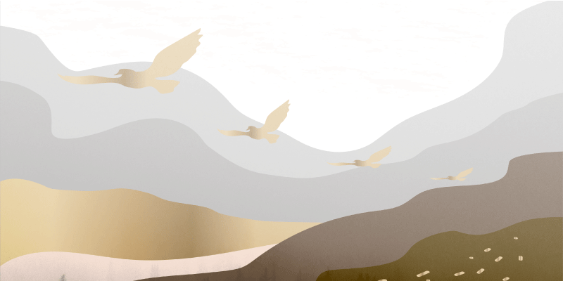 乙烯基地毯动物 soothing Birds Silhouette Scenery - TenStickers