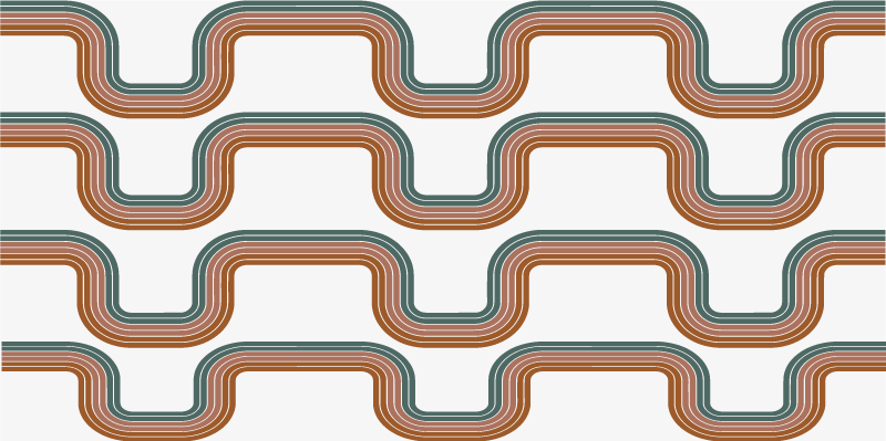 抽象的最小波浪复古地毯 - TenStickers