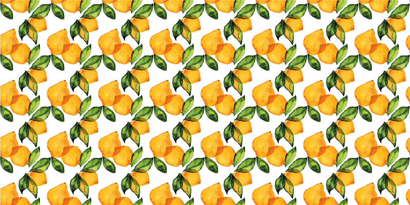 柠檬地中海风格花卉地毯 - TenStickers