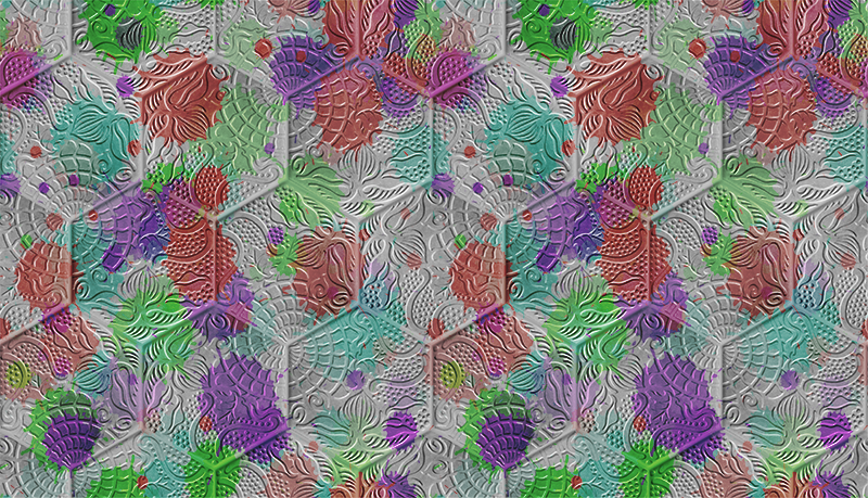 乙烯基地毯客厅 葛德伊瓷砖染上了色彩 - TenStickers