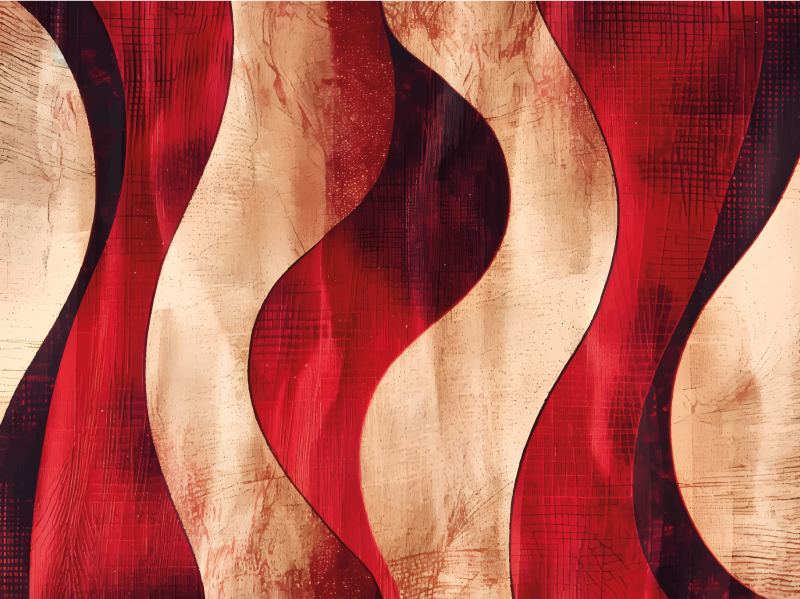 乙烯基地毯 现代波浪图案 - TenStickers