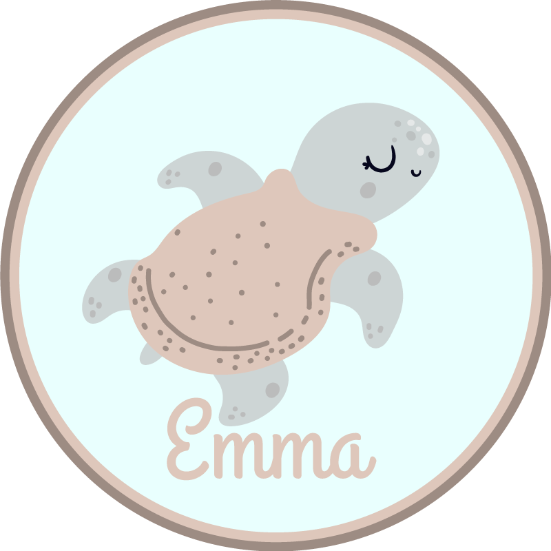 乙烯基地毯名称可定制海龟 - TenStickers