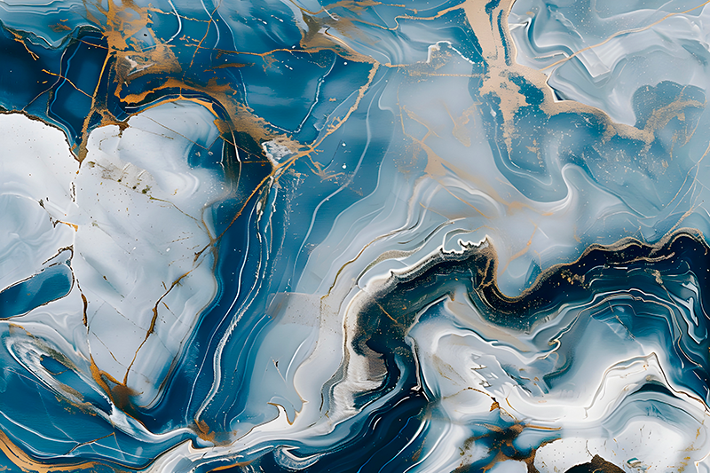 大理石乙烯基地毯，海军蓝与白色 - TenStickers