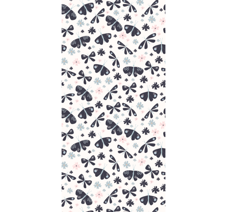 蝴蝶壁纸与花卉蝴蝶结图案相得益彰 - TenStickers