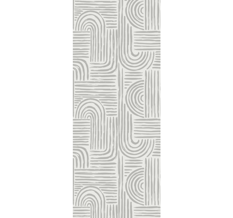 几何墙纸展现时尚的曲线线条 - TenStickers