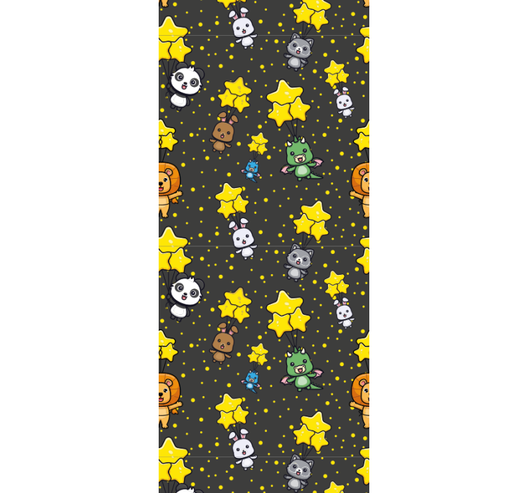 儿童壁纸可爱动物与星星 - TenStickers
