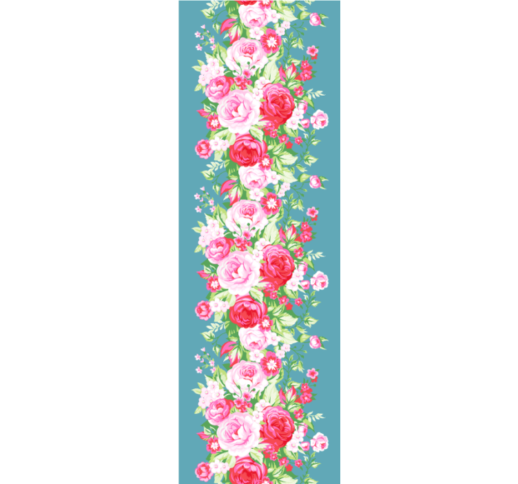 墙纸花卉花卉绽放竖线设计 - TenStickers