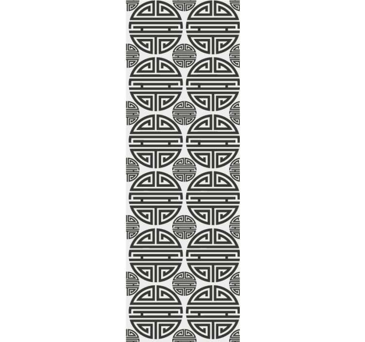 墙纸圆点部落黑白图案 - TenStickers