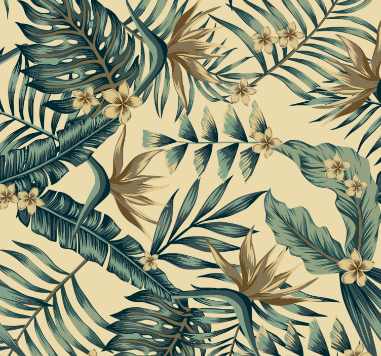 墙纸性能呈现热带植物场景 - TenStickers