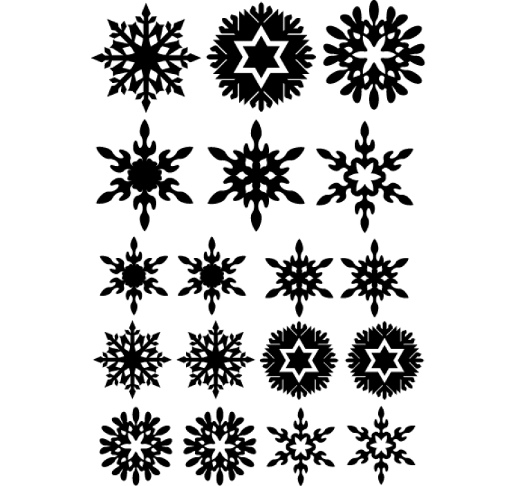 墙纸 圣诞 主题 黑色雪花 - TenStickers