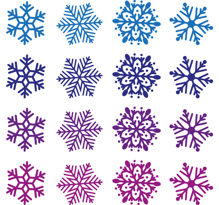 墙纸 圣诞 主题 紫色和蓝色雪花 - TenStickers