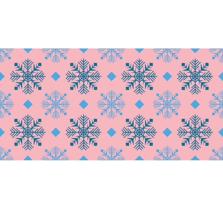 墙纸 圣诞 主题 粉蓝色雪花图案 - TenStickers