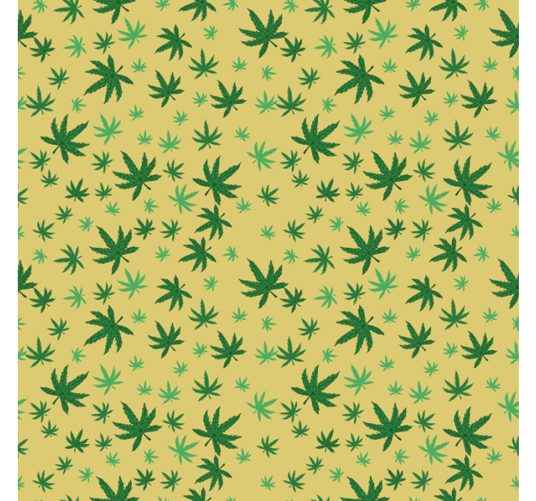 卧室壁纸无缝大麻图案 - TenStickers