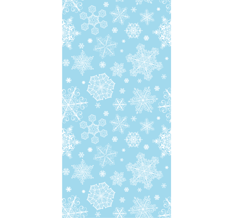 卧室壁纸白色雪花蓝色背景 - TenStickers