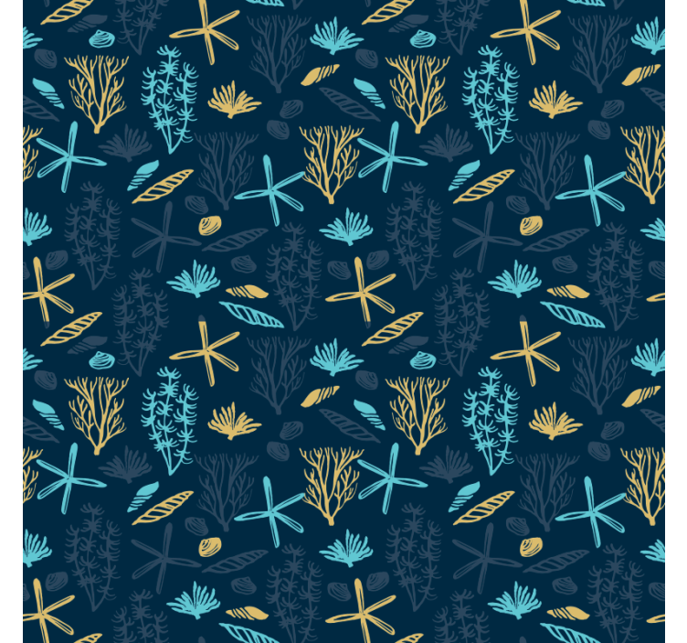 卧室壁纸灵感来自珊瑚图案 - TenStickers