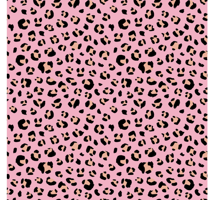动物墙纸黑粉色水彩豹纹图案 - TenStickers