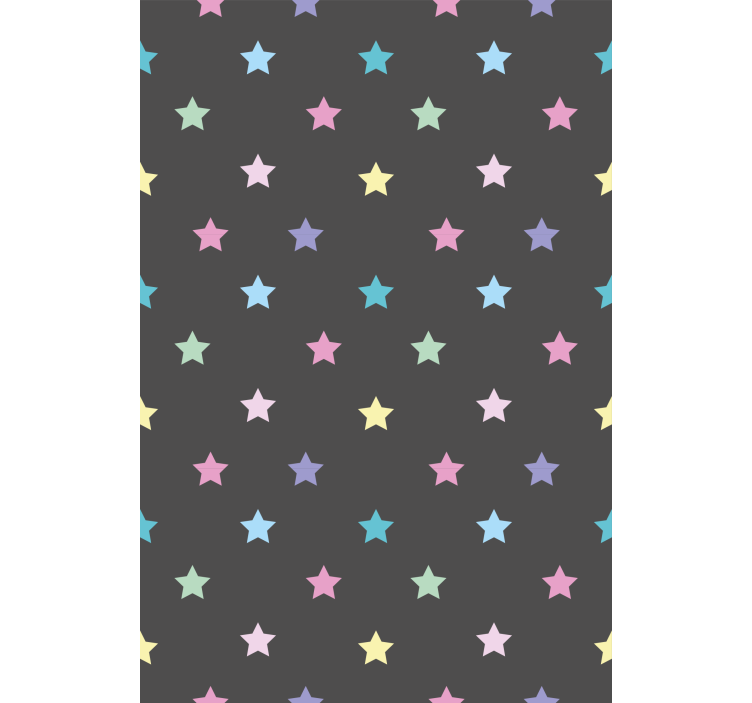 走廊墙纸 灰色背景上的彩色星星 - TenStickers