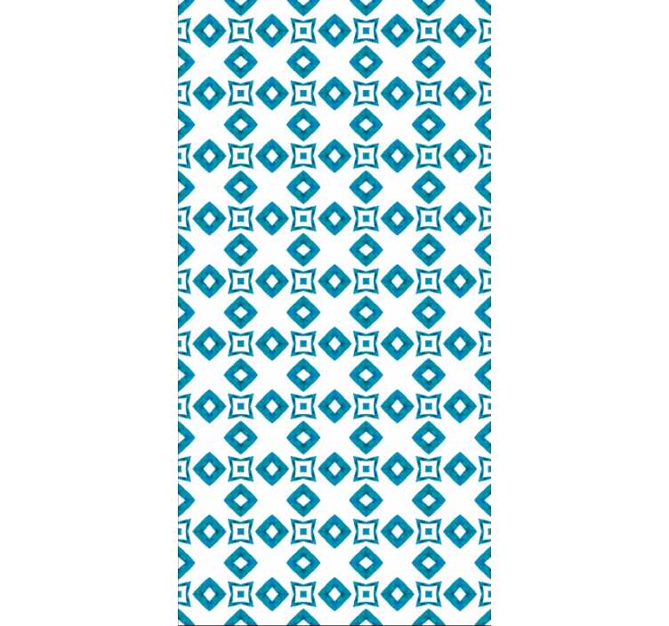 走廊墙纸几何蓝色钻石设计 - TenStickers