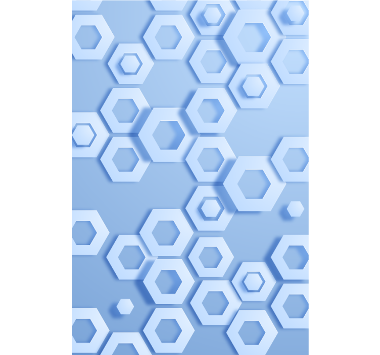 几何墙纸六边形蓝色图案 - TenStickers
