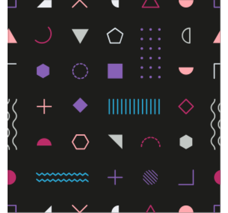 几何墙纸展示趣味形状 - TenStickers