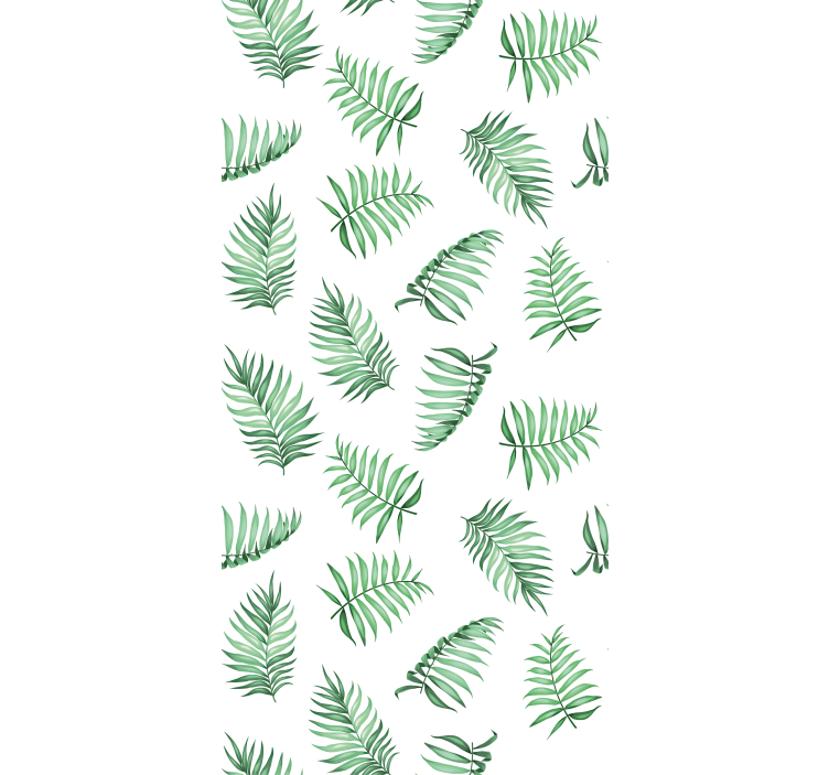 墙纸性能展现绿色棕榈叶的自然魅力 - TenStickers