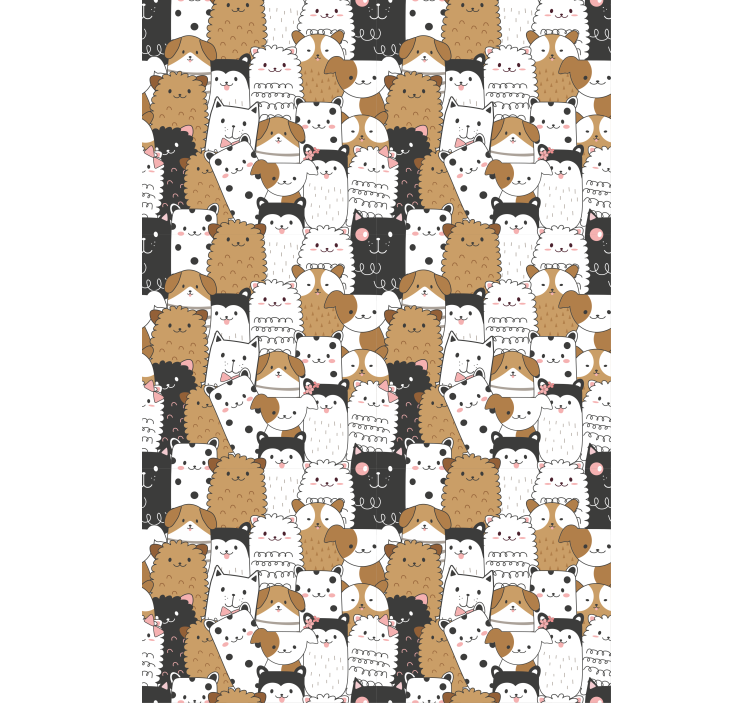 孩子房间墙纸可爱小狗无缝设计 - TenStickers