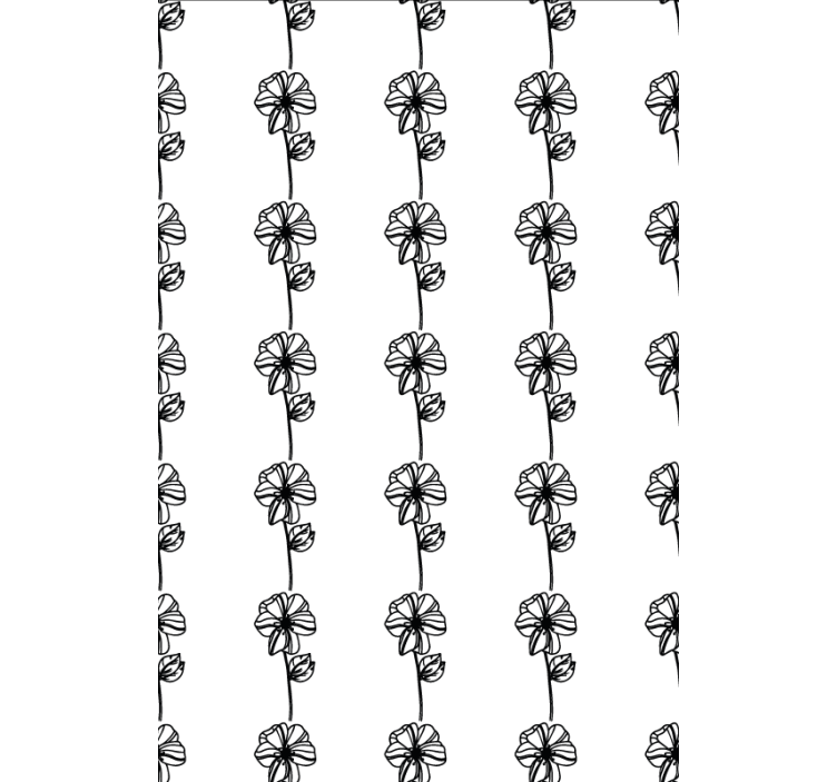 走廊墙纸黑色竖向花朵 - TenStickers