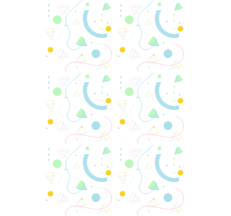 北欧风格墙纸绿色与蓝色三角形图案 - TenStickers