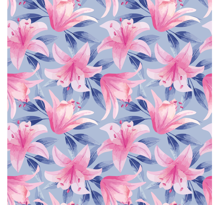 墙纸花卉粉紫色水彩花卉插图 - TenStickers