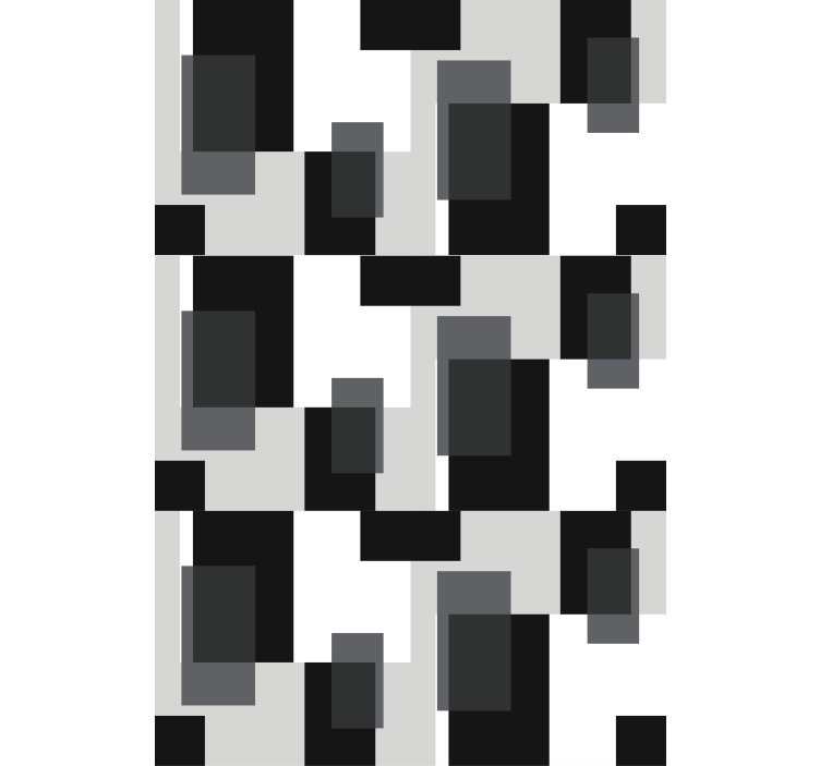 时尚墙纸黑白色块设计 - TenStickers