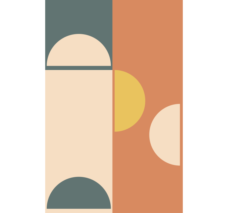 时尚墙纸展现半圆与矩形几何艺术 - TenStickers