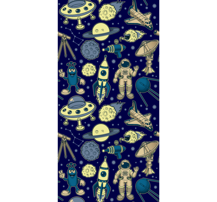 孩子房间墙纸宇宙角色 - TenStickers